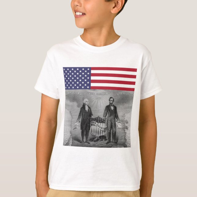 T-shirt Fête de l'Indépendance George Washington Abraham L (Devant)