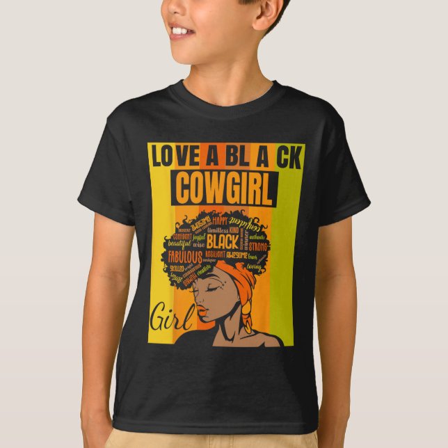 T-shirt Fête de l'Indépendance Noire - Comté Fille Aimer U (Devant)