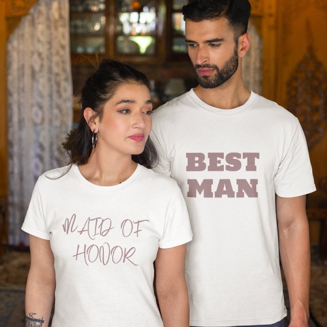 T-shirt Fête de mariage blanc Best Man (Créateur téléchargé)