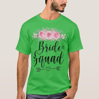 T-shirt Fête de mariage de l'équipe de mariée Floral Flowe
