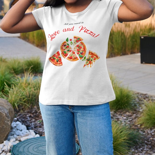 T-shirt Fête de mariage italien Amour & Pizza Party Slice (Créateur téléchargé)
