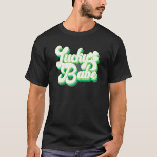 T-shirt Fête de mariage rétro vintage Lucky Babe