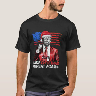 T-shirt Fête de Noël à nouveau Trump Père Noël Amer