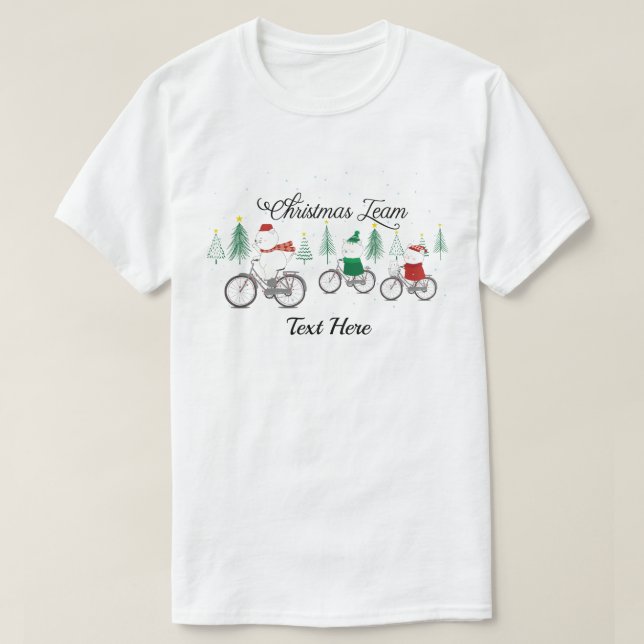 T-shirt Fête de Noël amusante famille de jumelage (Design devant)