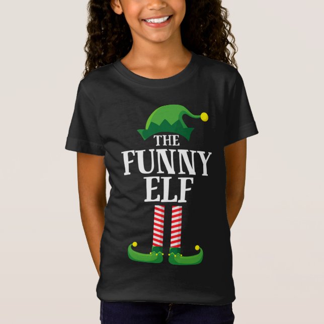 T-Shirt Fête de Noël de la famille des elfes amusants (Devant)