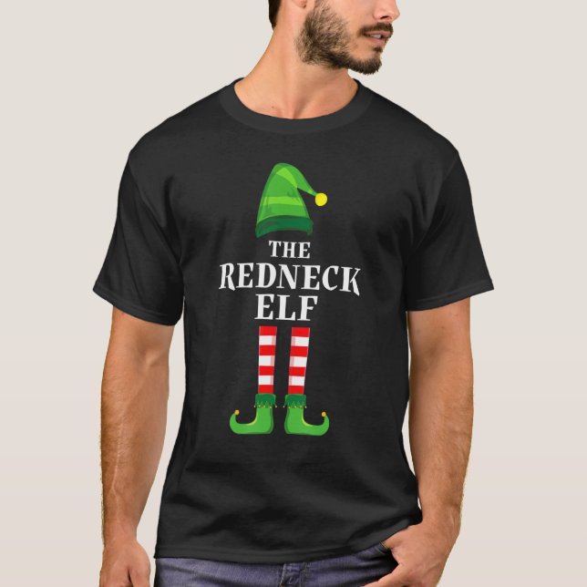 T-shirt Fête de Noël de la famille Elf Redneck (Devant)