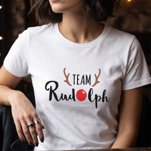 T-shirt Fête de Noël de l'équipe féminine Rudolph