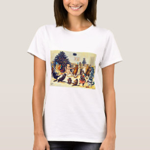 T-shirt Fête de Noël du chat, Louis Wain