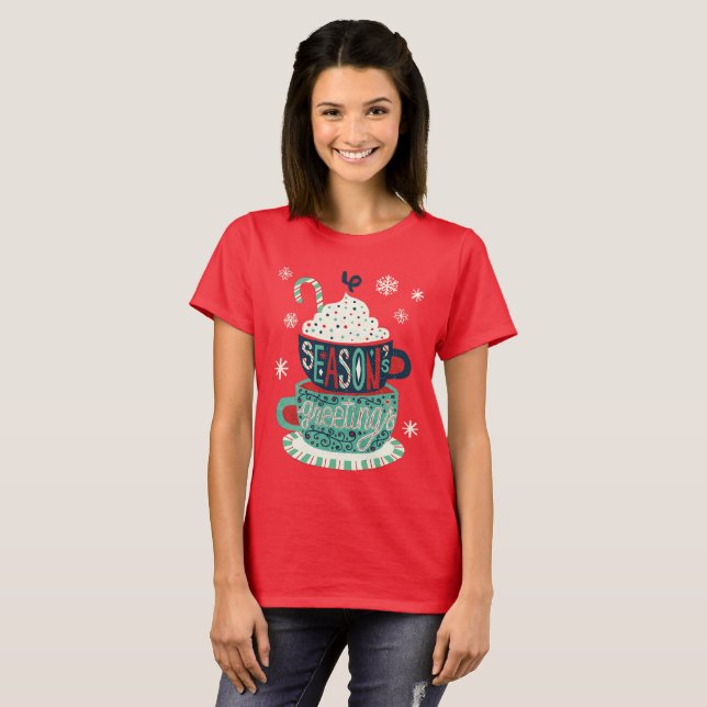 T-shirt Fête de Noël Joyeuses Fêtes (Devant entier)