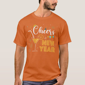 T-shirt Fête de Nouvel An avec confettis pour femmes Cheer