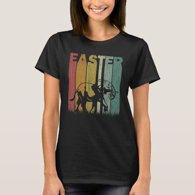 T-shirt Fête de Pâques Elephant Rétro Graphisme Funny Pâqu (Devant)
