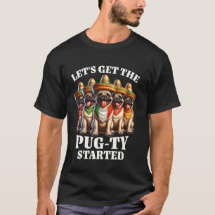 T-shirt Fête de Patte de Pug Cinco Pug De Mayo