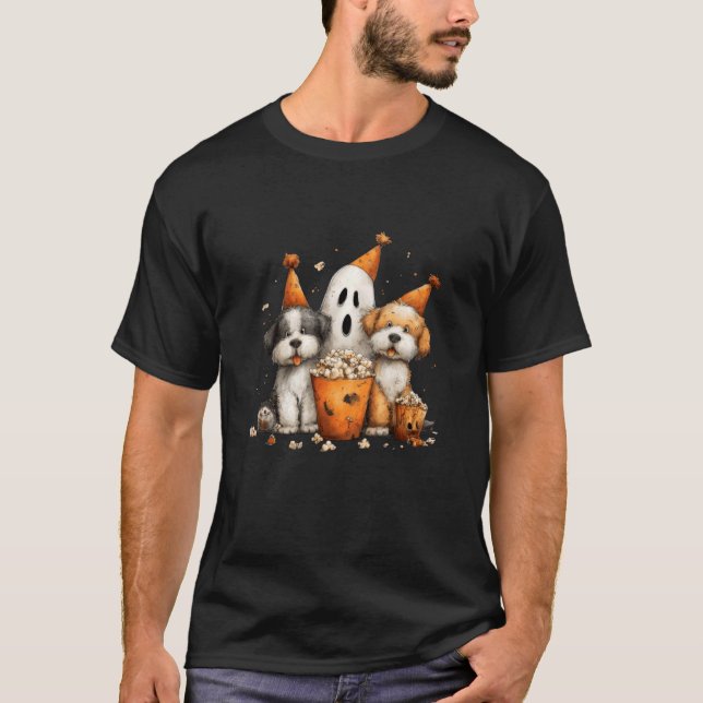 T-shirt Fête de Popcorn Canin Fantomatique (Devant)