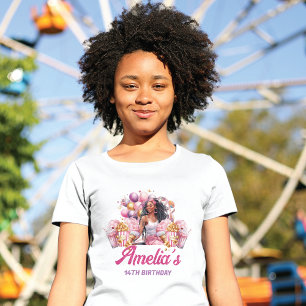 T-shirt Fête de Rollercoaster Personnalisée Afro-Américain