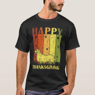 T-shirt Fête de Thanksgiving Rétro Corgi Chien Fête de Tha