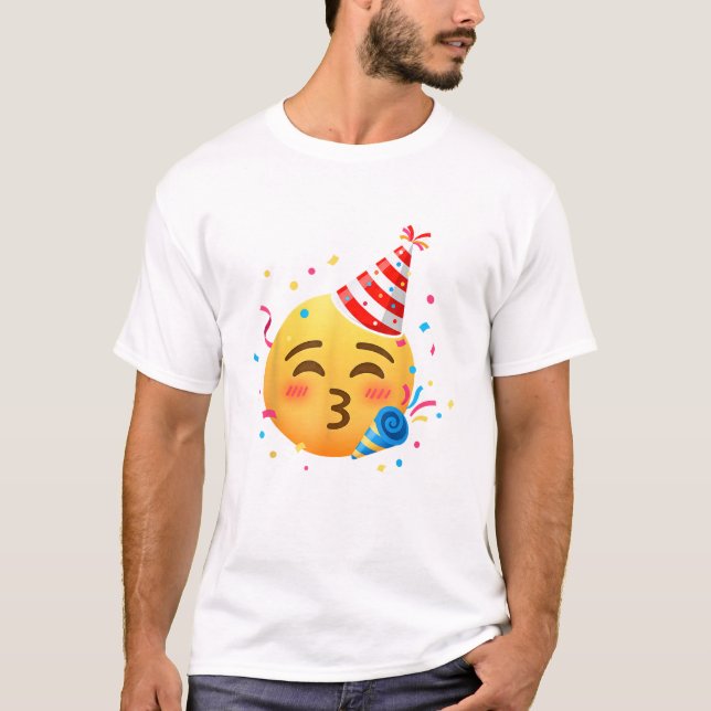 T-shirt Fête d'émoticônes drôles (Devant)