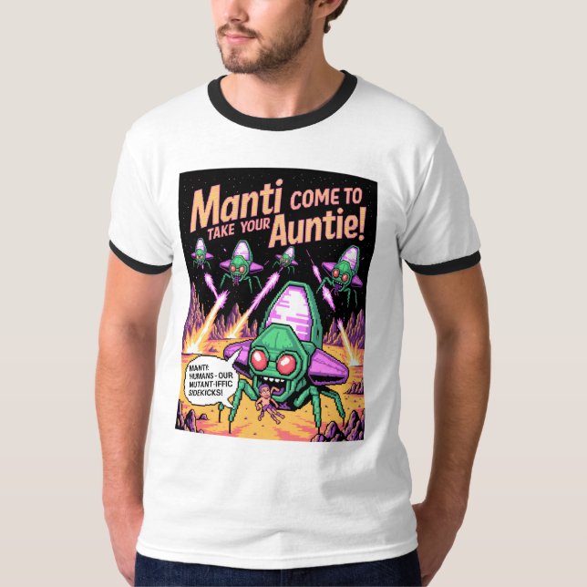 T-shirt  Fête d'enlèvement d'aliens de Manti ! Defender Ar (Devant)