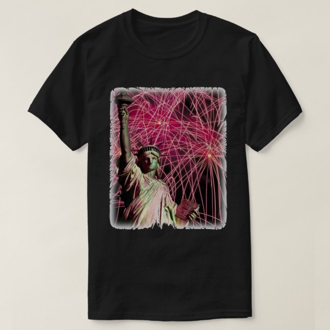 T-shirt Fête des Arrière - plans de feux d'artifice Lady L (Design devant)