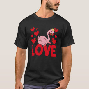 T-shirt Fête des coeurs de la Saint-Valentin Flamingo Anim