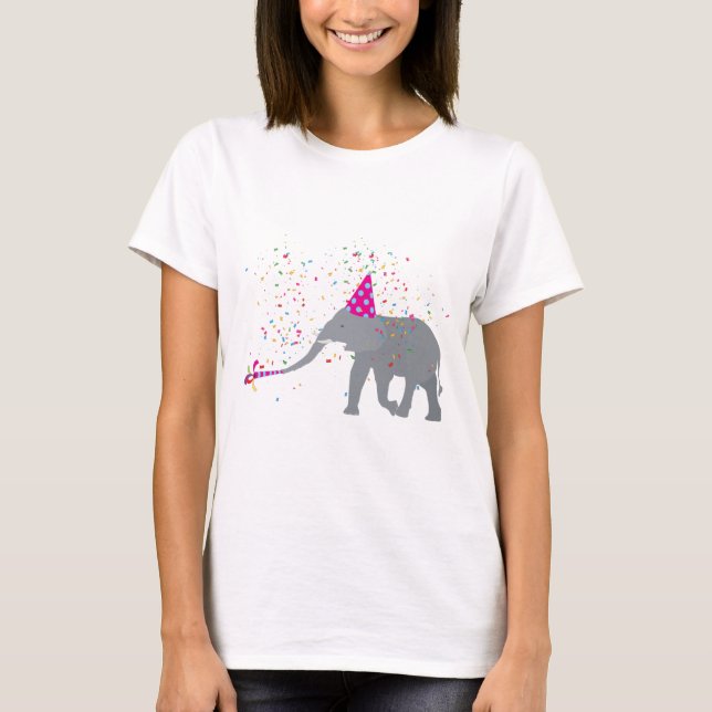 T-shirt Fête des éléphants - Animaux ayant une fête (Devant)