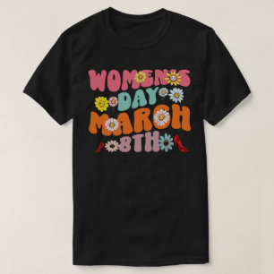 T-shirt Fête des femmes 8 mars Retro Flower Power