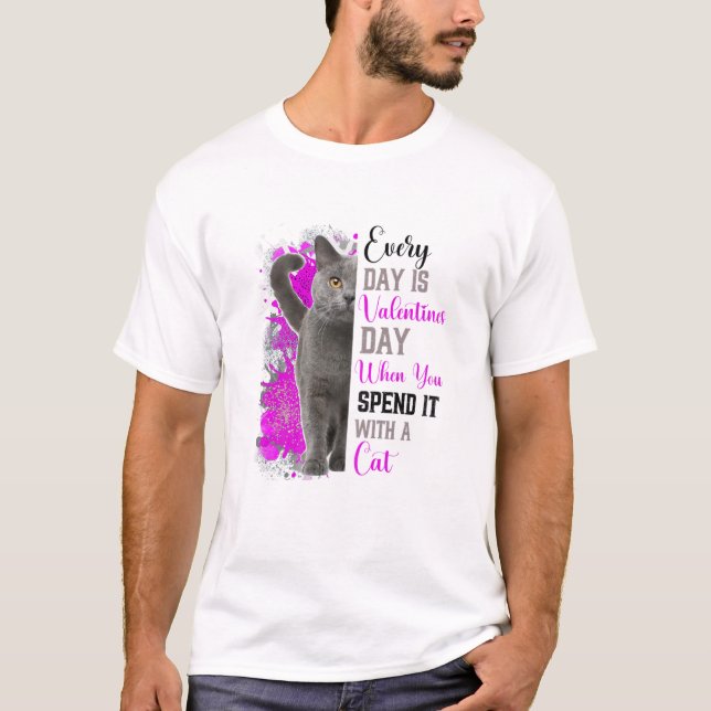 T-shirt Fête des femmes Valentines Chat Mère Mère Mère Mèr (Devant)