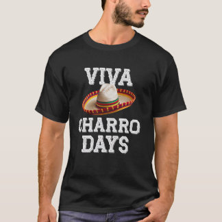 T-shirt Fête des jours de Charro Mexique Sombrero Vaquero