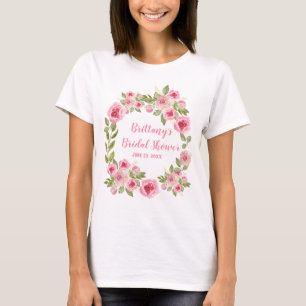 T-shirt Fête des mariées personnalisée Roses roses roses s