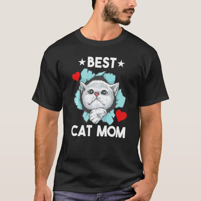 T-shirt Fête des mères Chat Maman (Devant)