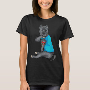 T-shirt Fête des mères Chien drôle Pitbull I Love Maman Ta