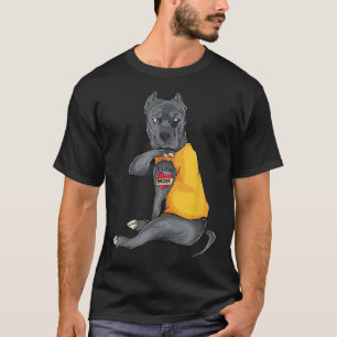T-shirt Fête des mères chien drôle Pitbull I Love Maman Ta