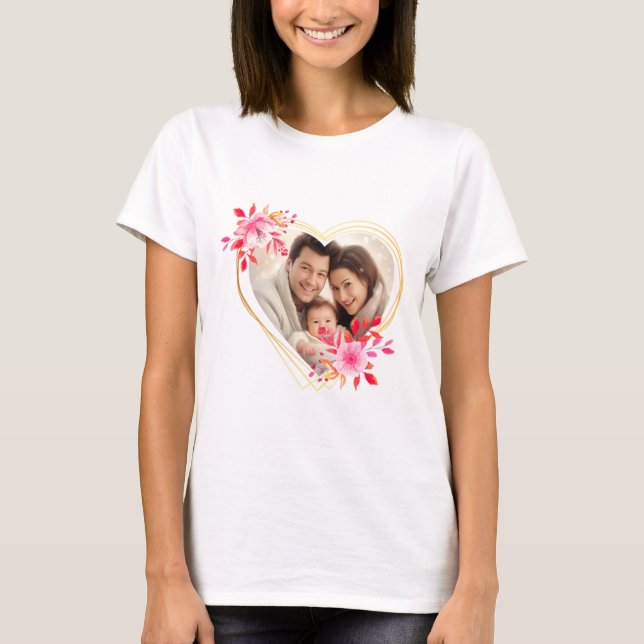 T-shirt Fête des mères Custom Happy Family Photo Maman (Devant)