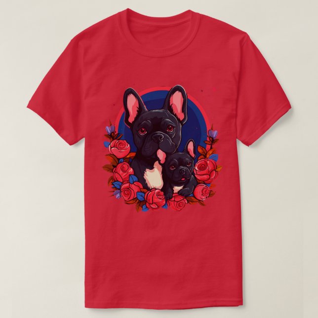 T-shirt Fête des mères de chiens de taureaux français (Design devant)