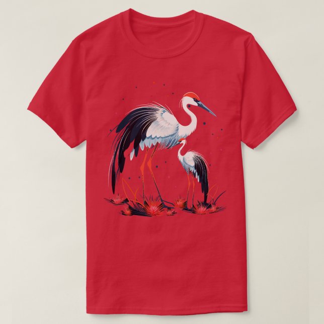 T-shirt Fête des mères de grues blanches (Design devant)