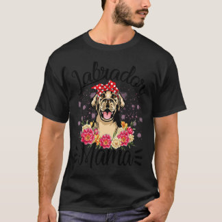 T-shirt Fête des mères de labrador Mama Florals mignonne C