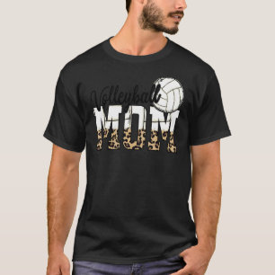 T-shirt Fête des mères de maman de volleyball Leopard Ball