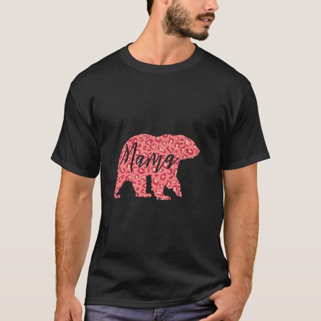 T-shirt Fête des Mères Empreinte de léopard rose Conceptio (Devant)