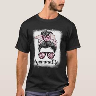 T-shirt Fête des mères Gumma Life Bleaches Messy Bun Leopa