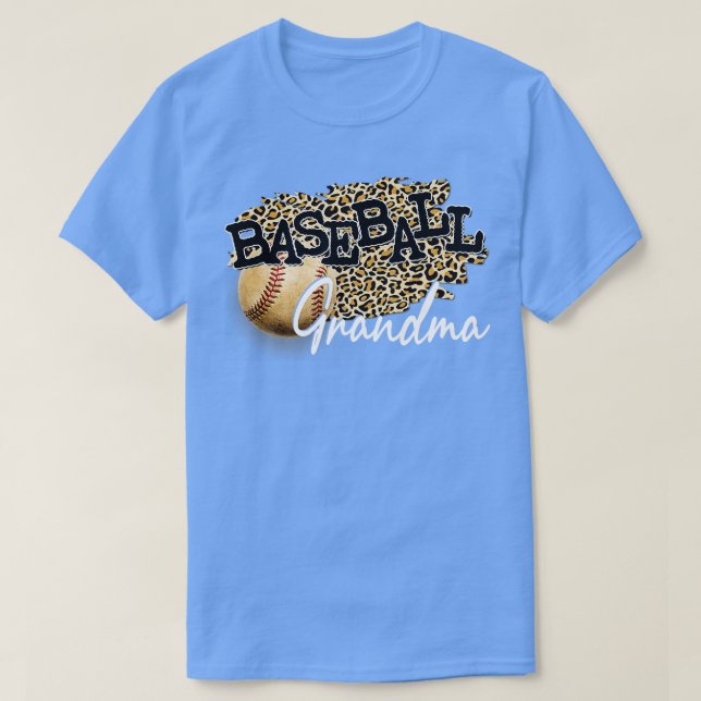 T-shirt Fête des Mères Léopard de Grand-Mère De Baseball (Design devant)