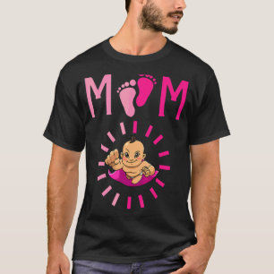 T-shirt Fête des mères Maman Anniversaire Bébé rose garçon