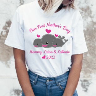 T-shirt Fête des Mères, Maman des Filles jumelles Chemise 