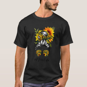 T-shirt Fête des mères Maman Vie Bun Cheveux Lunettes de s
