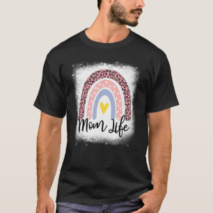 T-shirt Fête des mères Maman Vie Leopard Arc-en-ciel Mama 