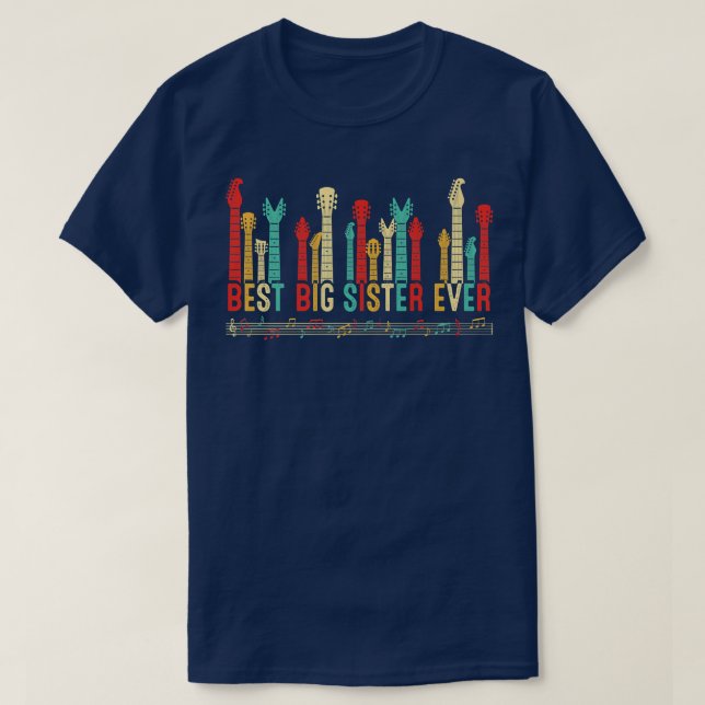 T-shirt Fête des mères Meilleure grande soeur Jamais Guita (Design devant)