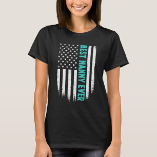 T-shirt Fête des mères Meilleure nounou jamais Drapeau amé