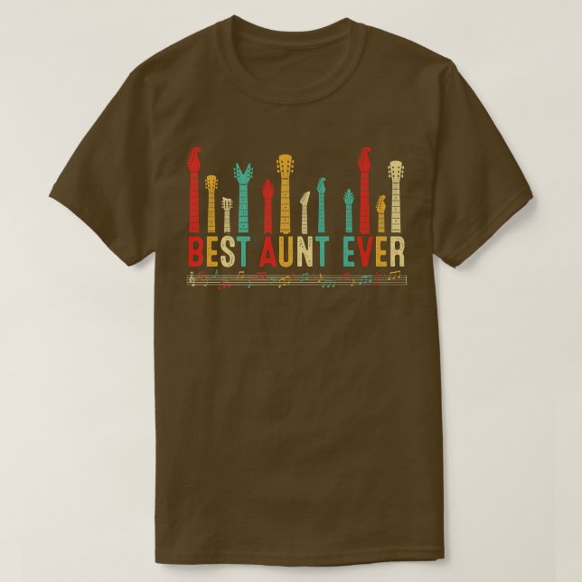 T-shirt Fête des mères Meilleure tante Jamais Guitariste (Design devant)