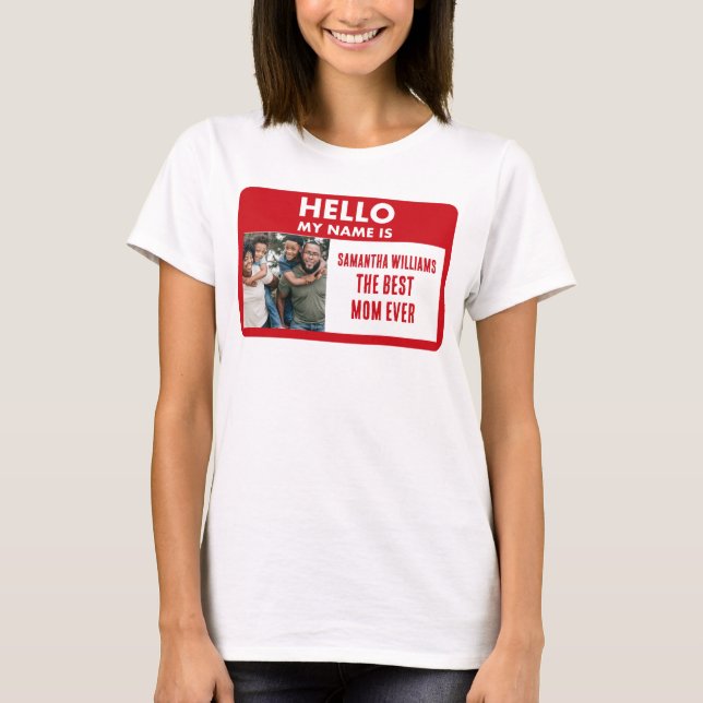 T-shirt Fête des mères | Nom photo personnalisé Balise Mei (Devant)