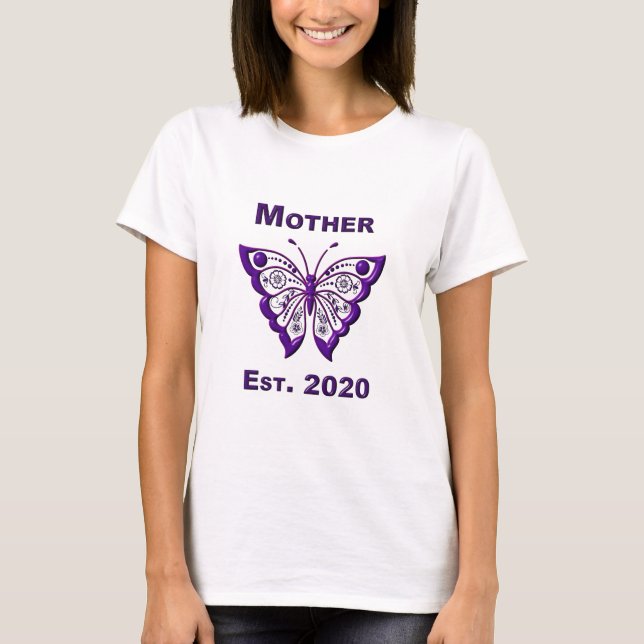 T-shirt Fête des mères pour la mère "Est 2020" (Devant)