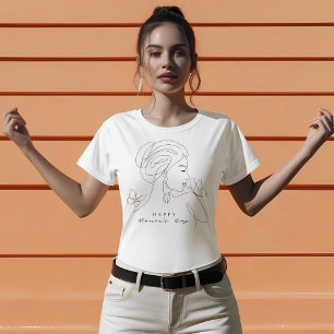 T-shirt Fête des Mères Simple Line Art