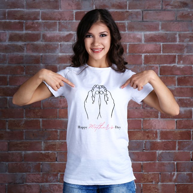 T-shirt Fête des Mères Simple Line Art (Créateur téléchargé)